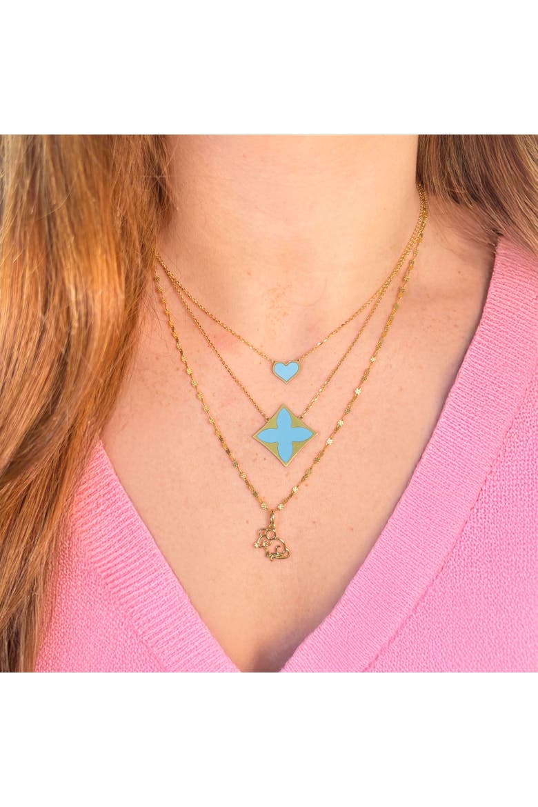 Turquoise Single Heart Necklace, Alternate, color, Turquoise