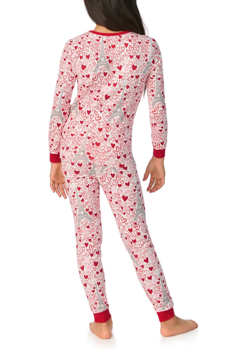 Kids' Fitted Cotton Two-Piece Pajamas, Alternate, color, PARIS JE TAIME
