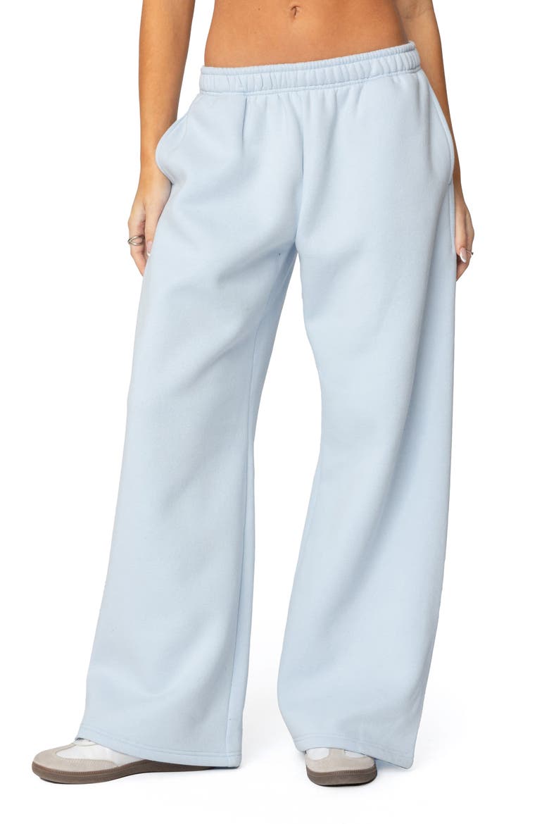 Bonney Bow Wide Leg Sweatpants, Main, color, BLUE