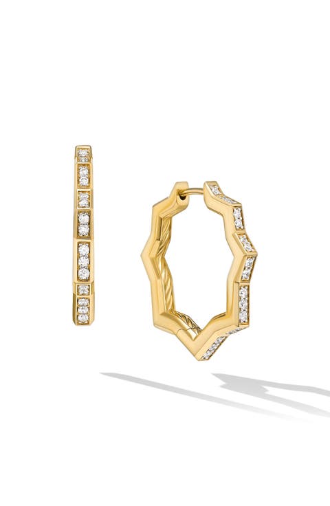 Stax Zigzag Hoop Earrings with Diamonds, 22.8mm
