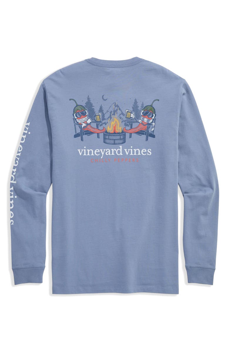 vineyard vines Chilly Peppers Long Sleeve Cotton Graphic Pocket T-Shirt, Alternate, color, Summer Evening