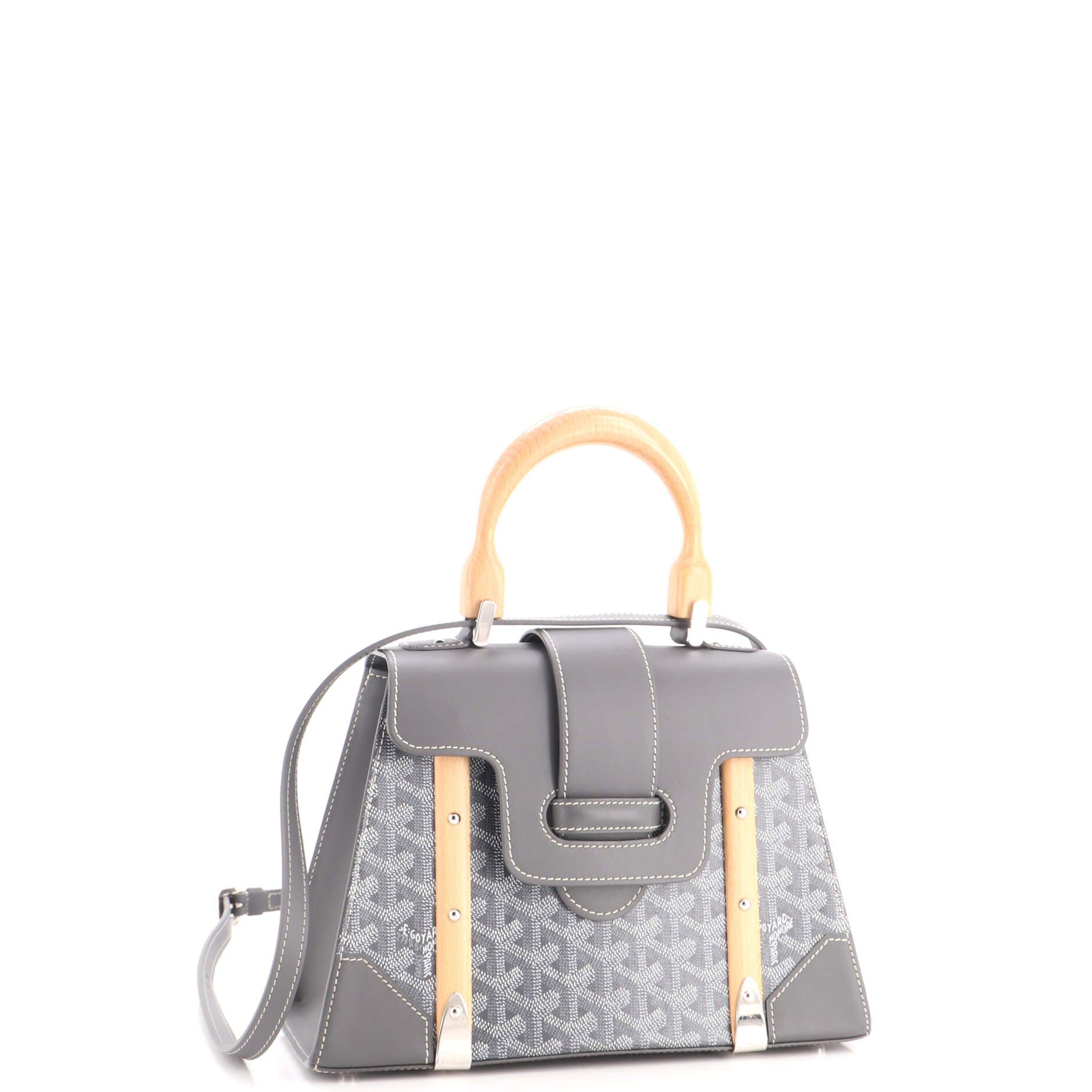 Saigon Top Handle Bag Coated Canvas with Leather PM, Alternate, color, Grey
