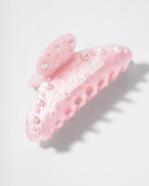 Untamed Petals Bridesmaid Pink Pearl Claw Clip In Pink