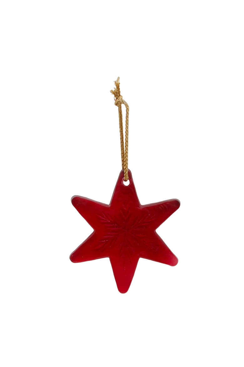 Red Glass Star Christmas Tree Ornament Set of 3, Alternate, color, Red