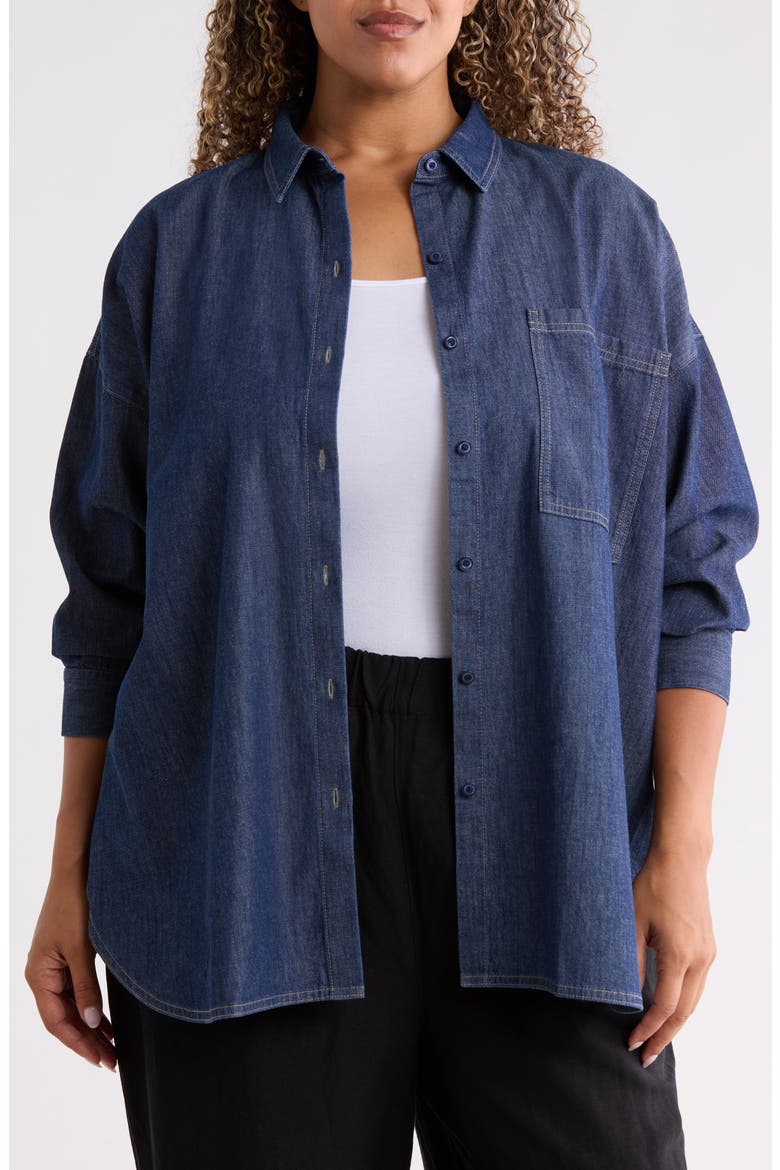 Classic Collar Organic Cotton Shirt, Alternate, color, DARK INDIGO