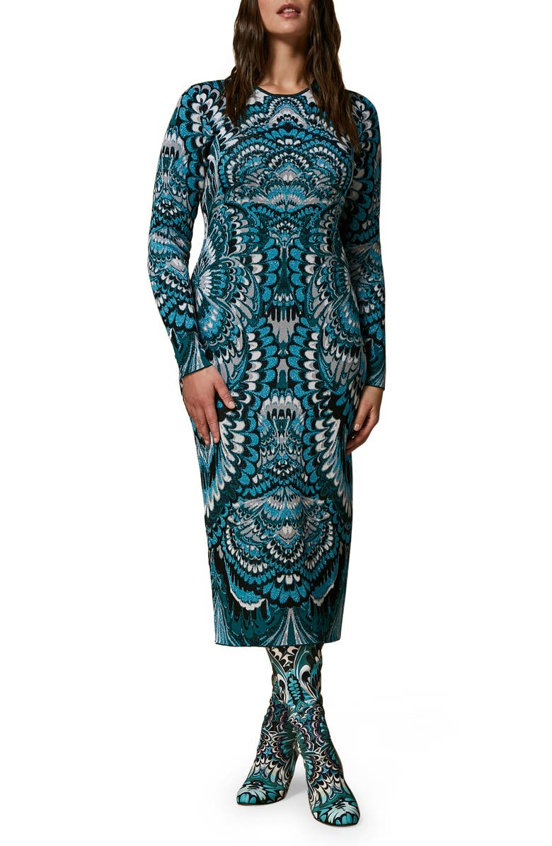 Marina Rinaldi Embellished Sweater Dress, Main, color,