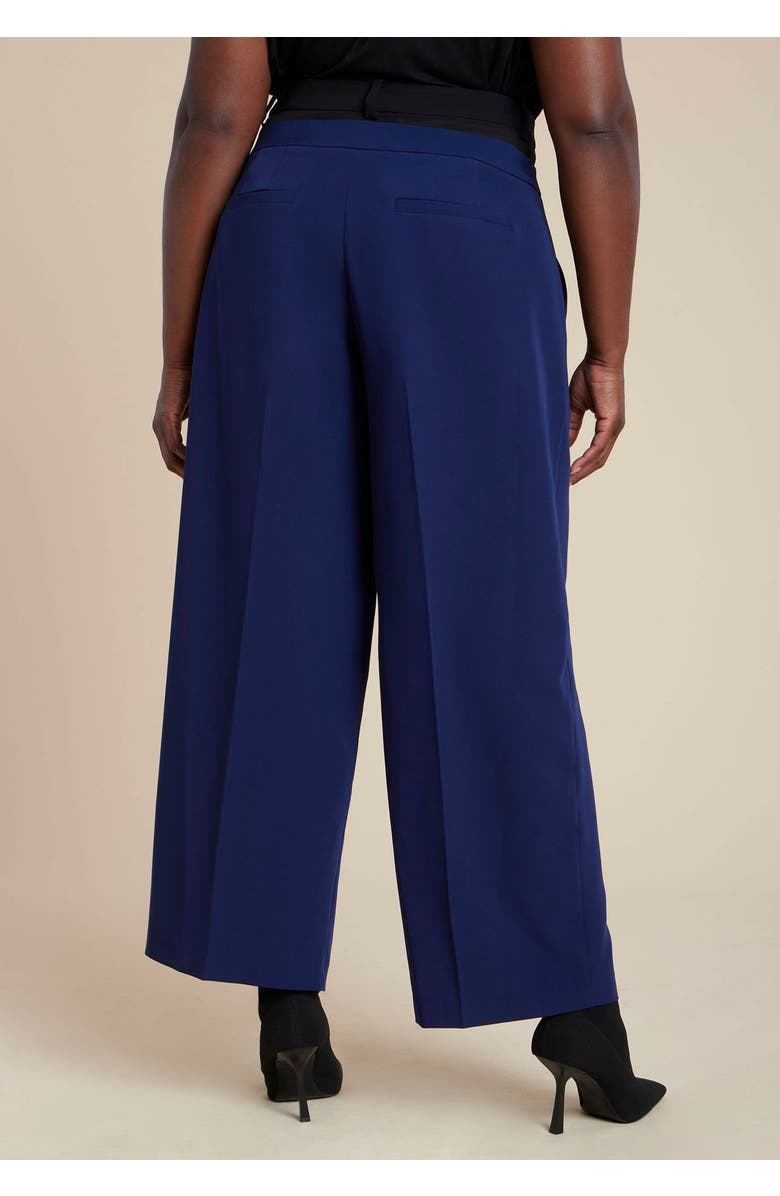 ELOQUII Double Waistband Trouser, Alternate, color, Navy And Black