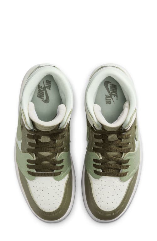 Jordan Women's Air  1 High Method Of Make Shoes In Medium Olive/oil Green/sea