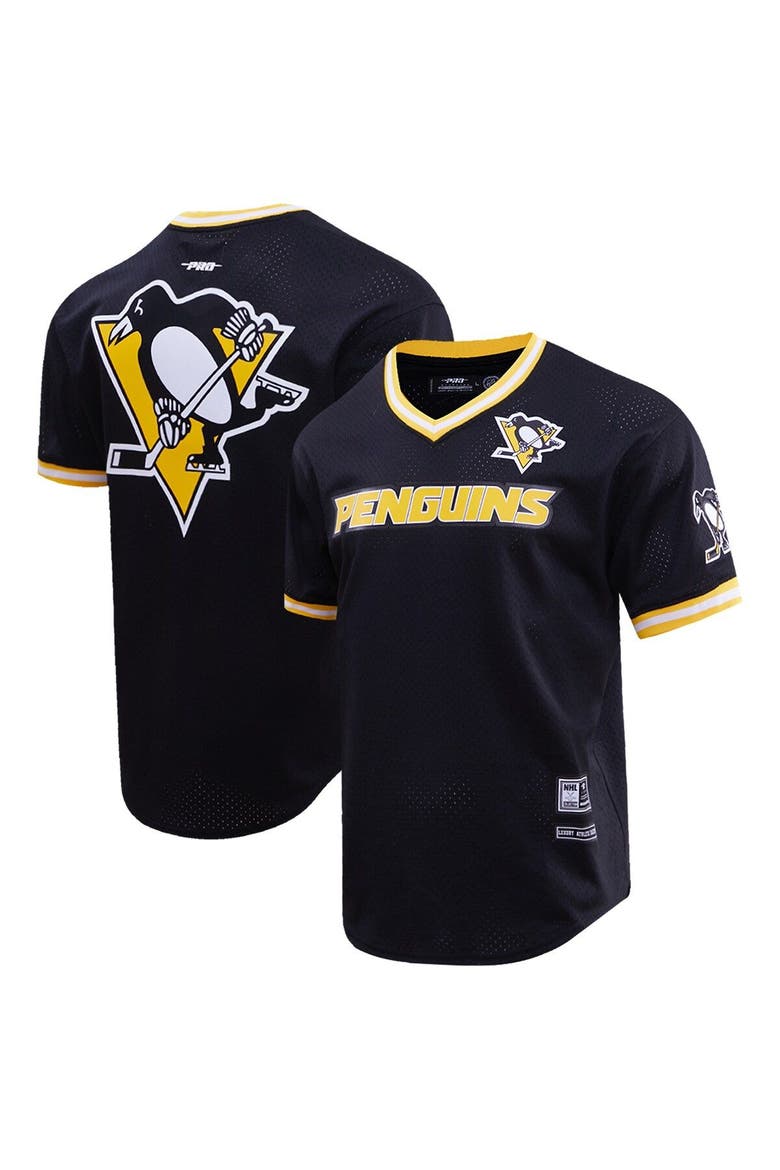 Men's Pro Standard  Black Pittsburgh Penguins Classic Mesh V-Neck T-Shirt, Main, color, Black