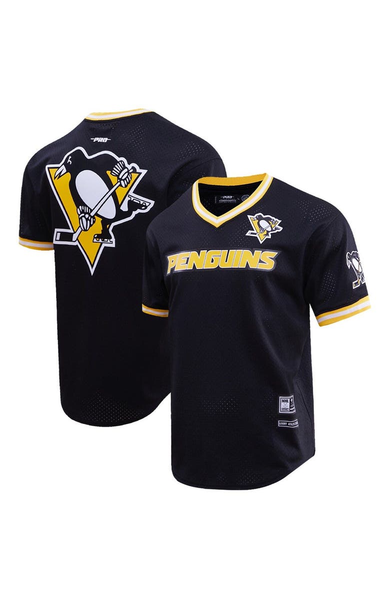 PRO STANDARD Men's Pro Standard  Black Pittsburgh Penguins Classic Mesh V-Neck T-Shirt, Main, color, Black