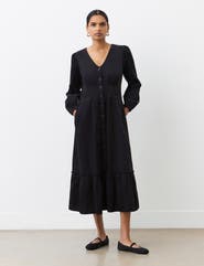 Finery London Arizona Long Sleeve Corduroy Midi Dress