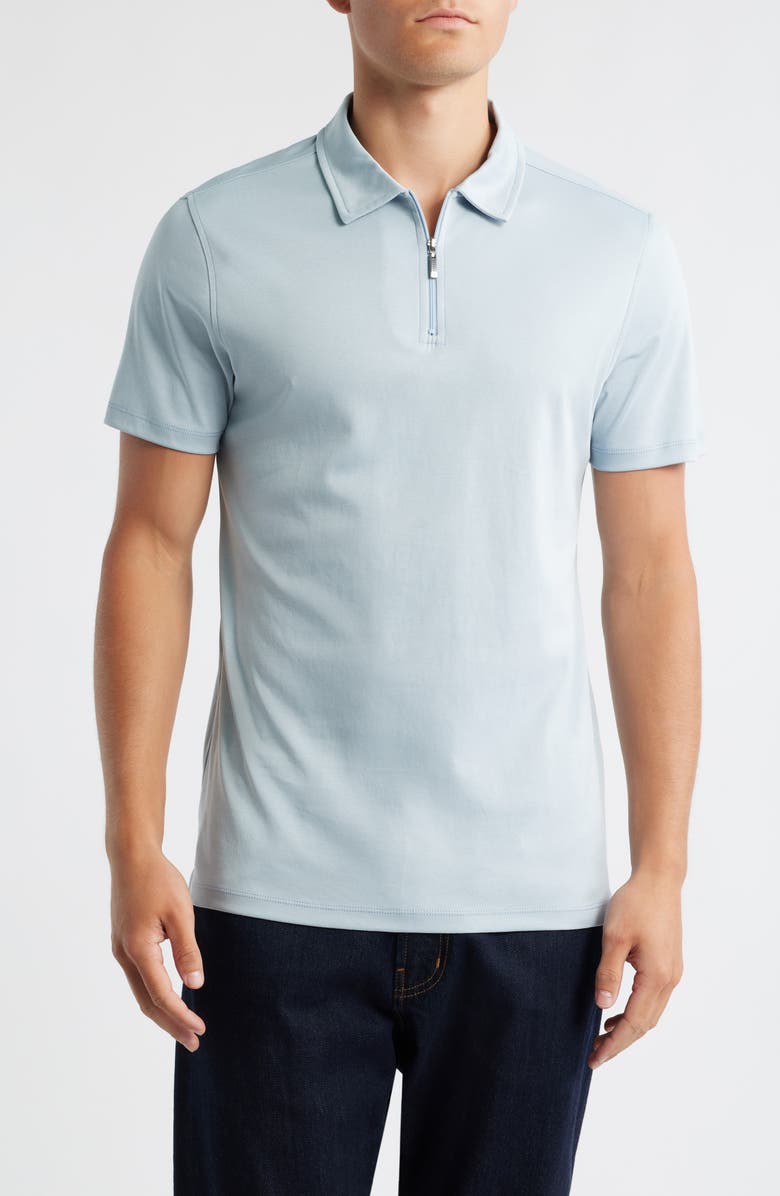 Robert Barakett Georgia Zip Polo, Main, color, Blue Fog