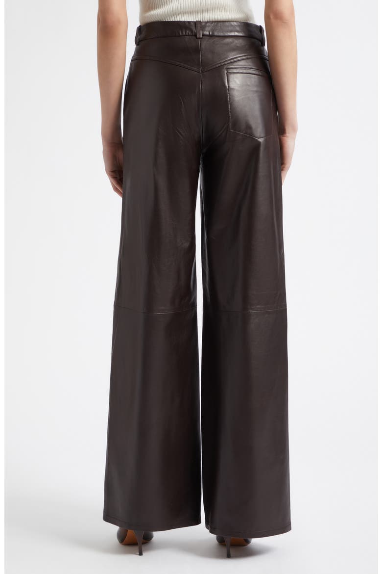 Coda Wide Leg Leather Pants, Alternate, color, BROWN