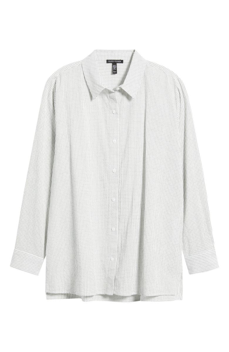 Eileen Fisher Classic Collar Easy Organic Cotton Button-Up Shirt, Alternate, color, White