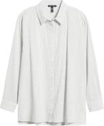 Eileen Fisher Classic Collar Easy Organic Cotton Button-Up Shirt