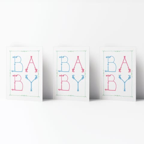 New Baby Greeting Card Pack (3ct) "BABY"