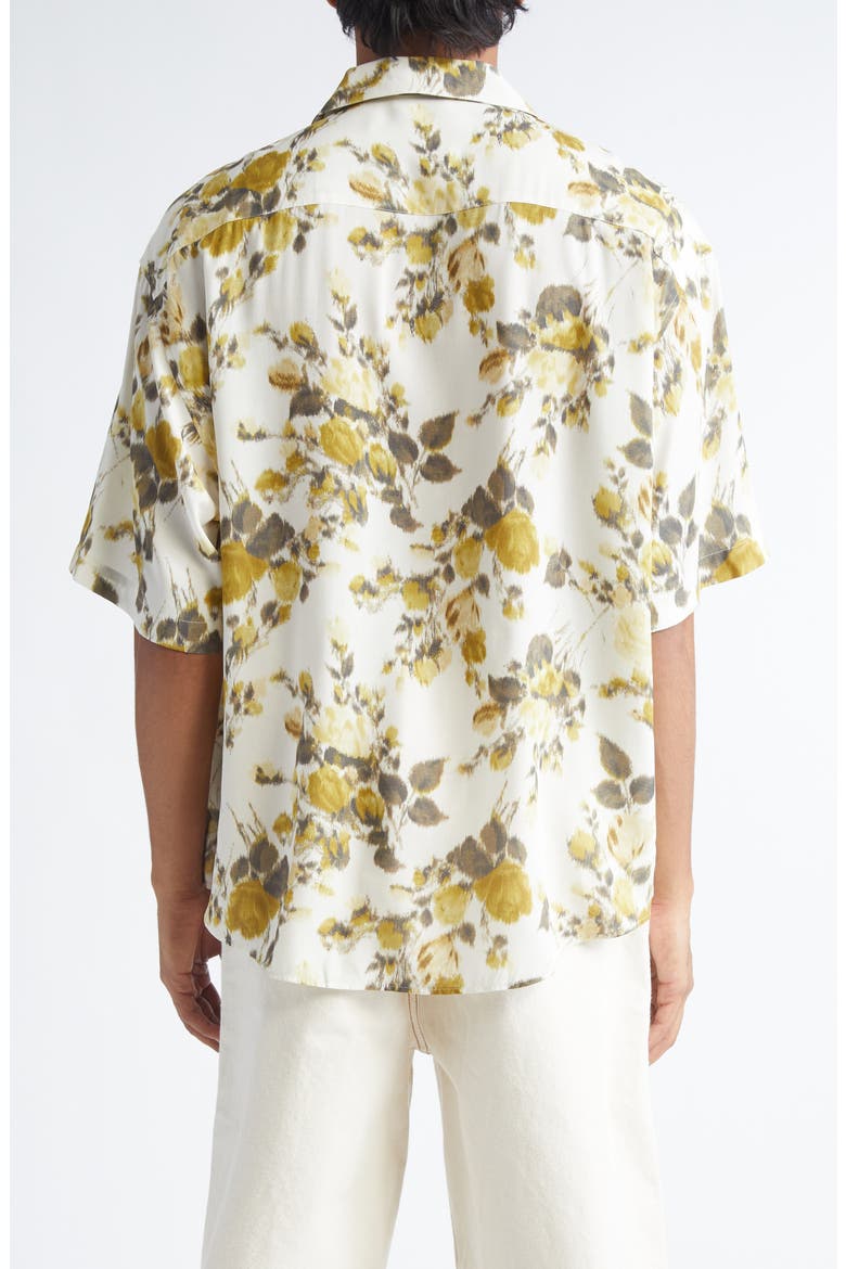 Floral Print Camp Shirt, Alternate, color, ANIS/ IVOIRE