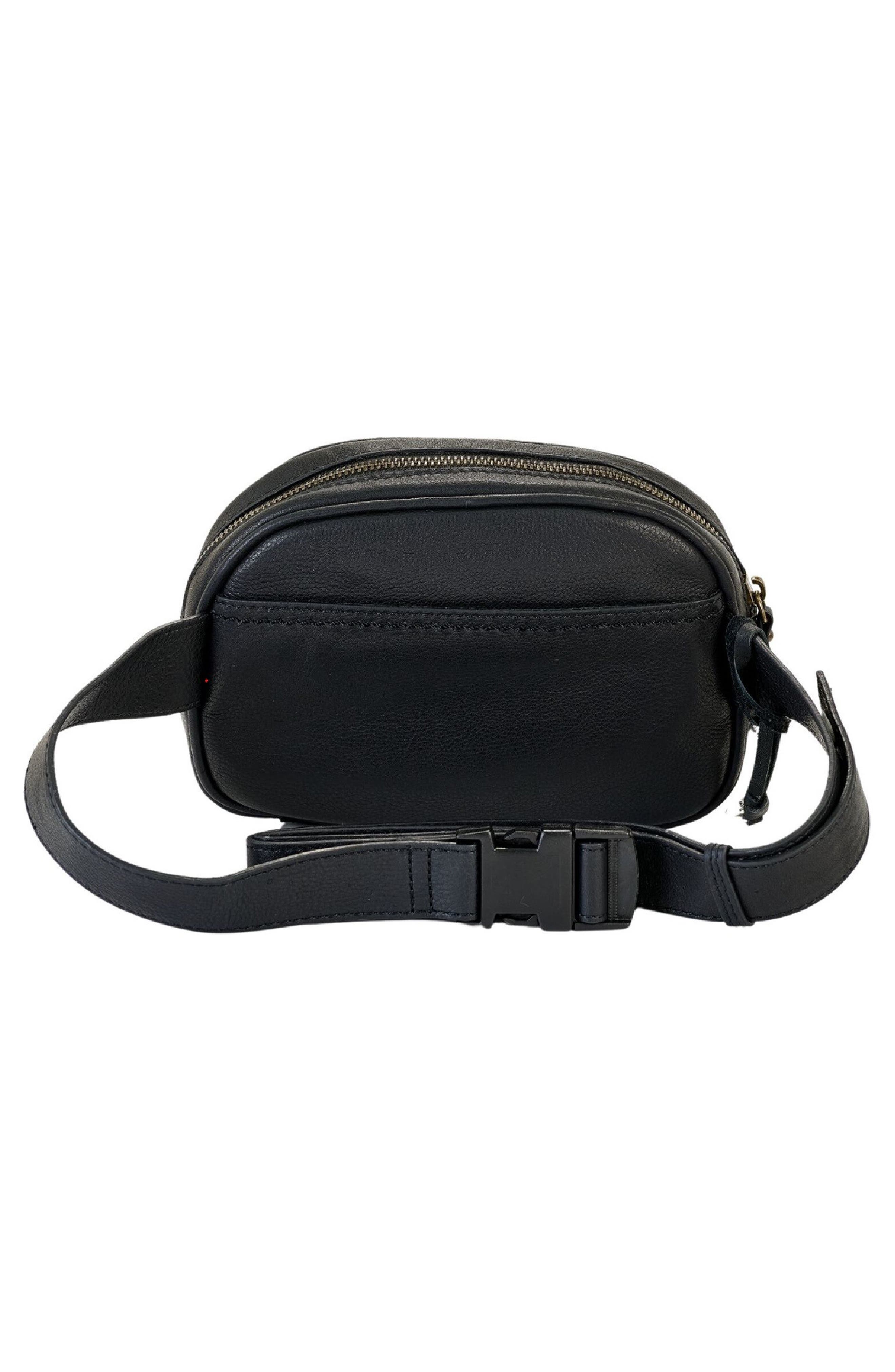 Børn Millport Woven Leather Belt Bag, Alternate, color, Black