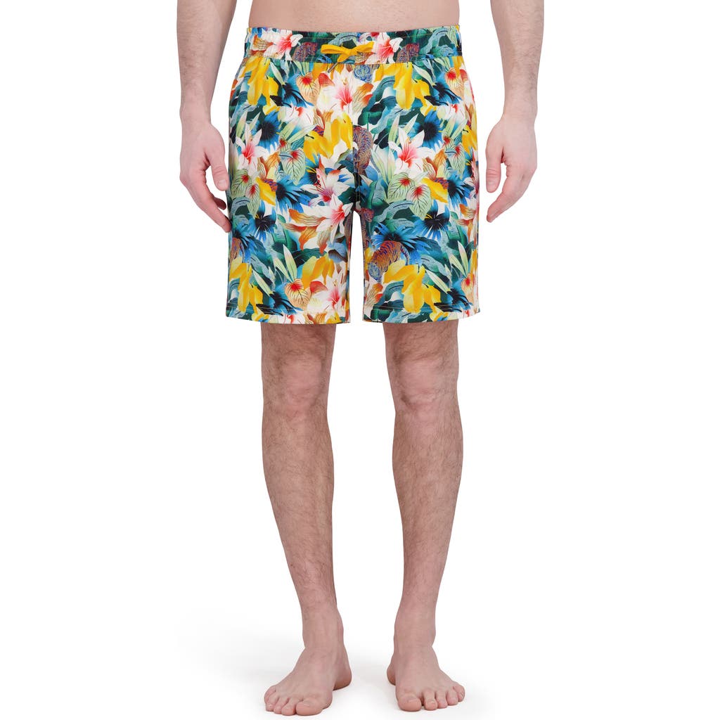 Robert Graham Quickdry Boxer Board Shorts In Brown
