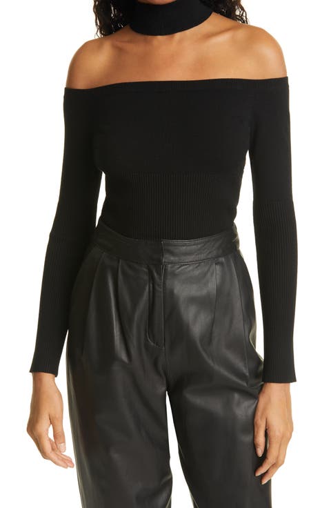 Jonathan Simkhai Collared Cold Shoulder Top
