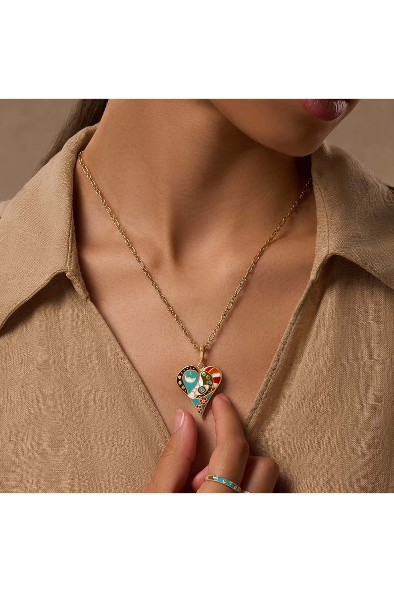 Expansive Love Heart Charm Necklace, Alternate, color, Gold/Multicolor