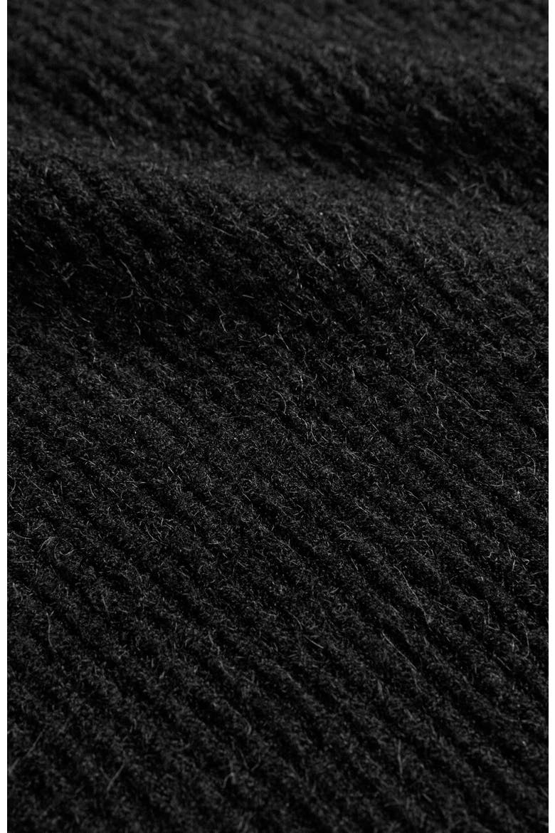Slouchy Ribbed V-Neck Cardigan, Alternate, color, Black