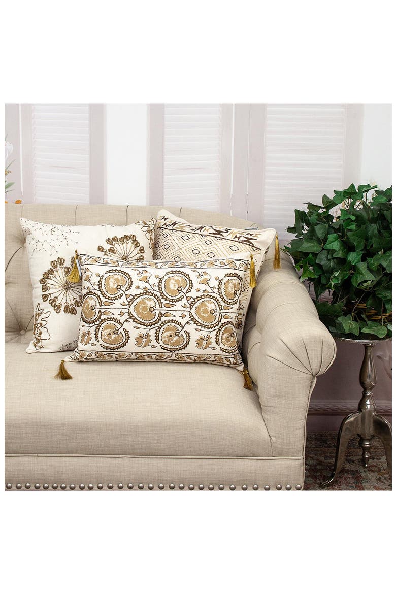 Periwinkle Beaded Accent Pillow, Alternate, color, BEIGE