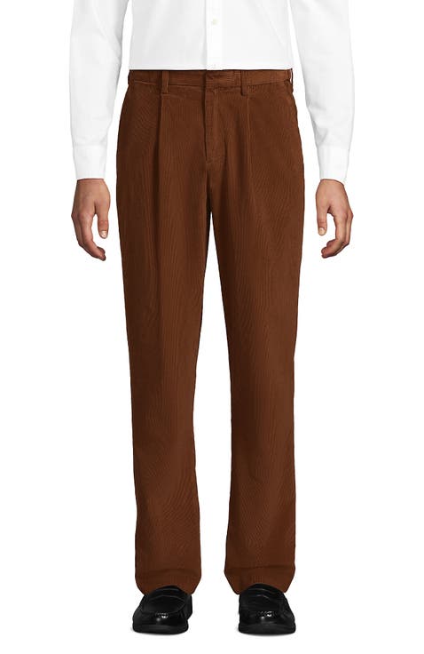 Corduroy Comfort Waist Classic Fit Pleated Front Pant