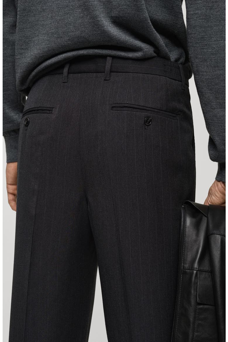 Regular Fit Pleated Pants, Alternate, color, DARK HEATHER GREY