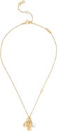 COACH Faux Pearl Charm Cluster Pendant Necklace