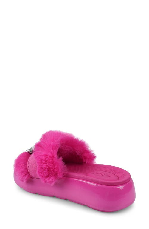 Zigi Fab Faux Fur Platform Sandal In Pink