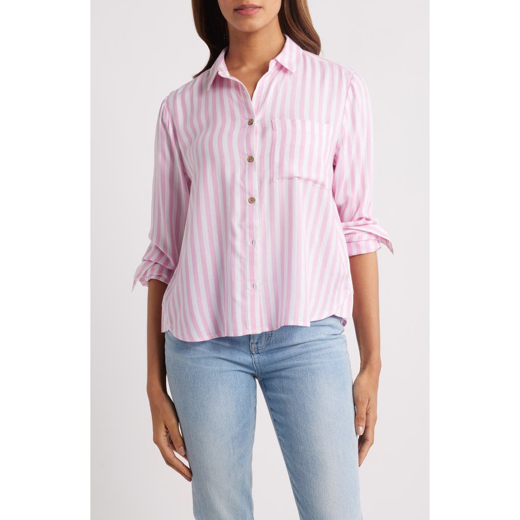 BEACHLUNCHLOUNGE BEACHLUNCHLOUNGE CANDACE STRIPE BUTTON-UP SHIRT