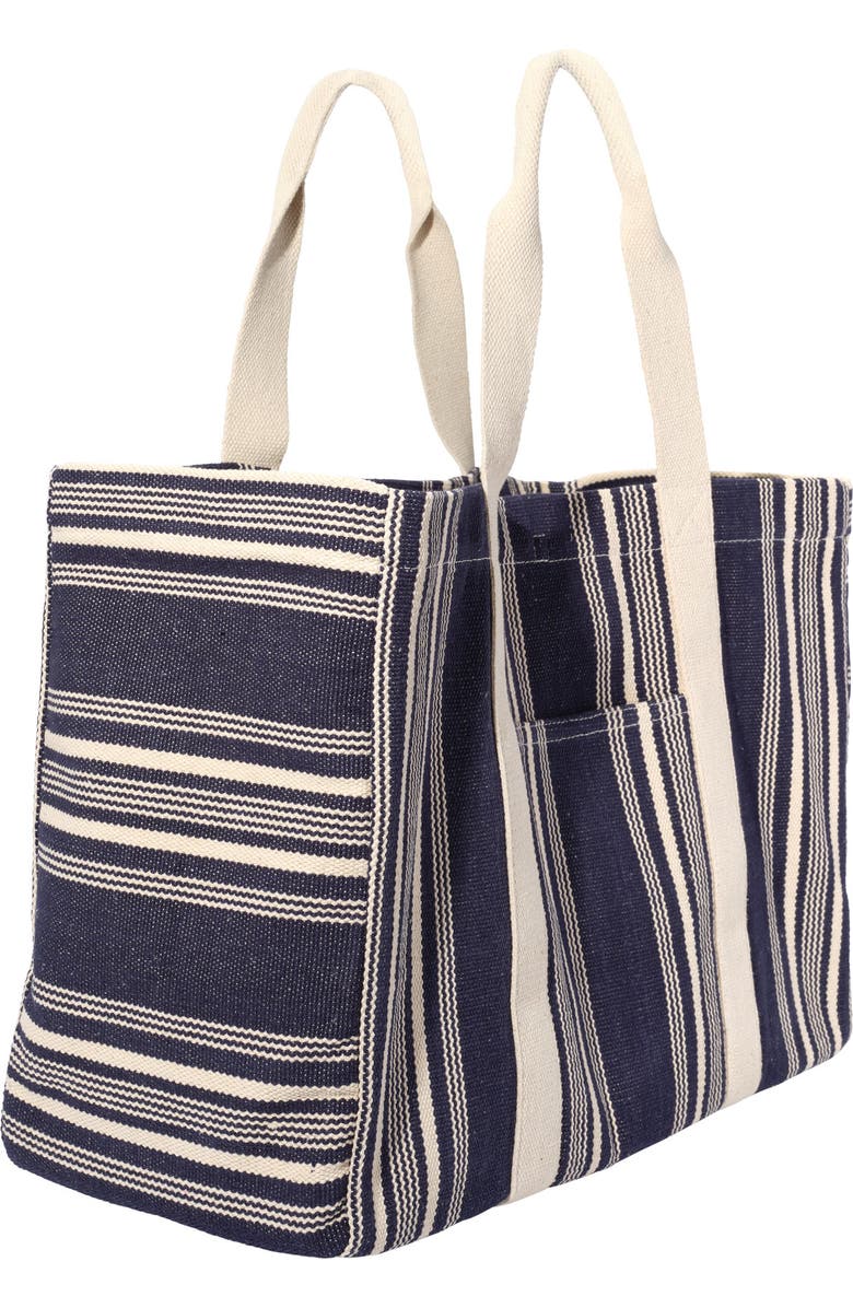 Faherty dune stripe beach tote, Alternate, color, Peacoat