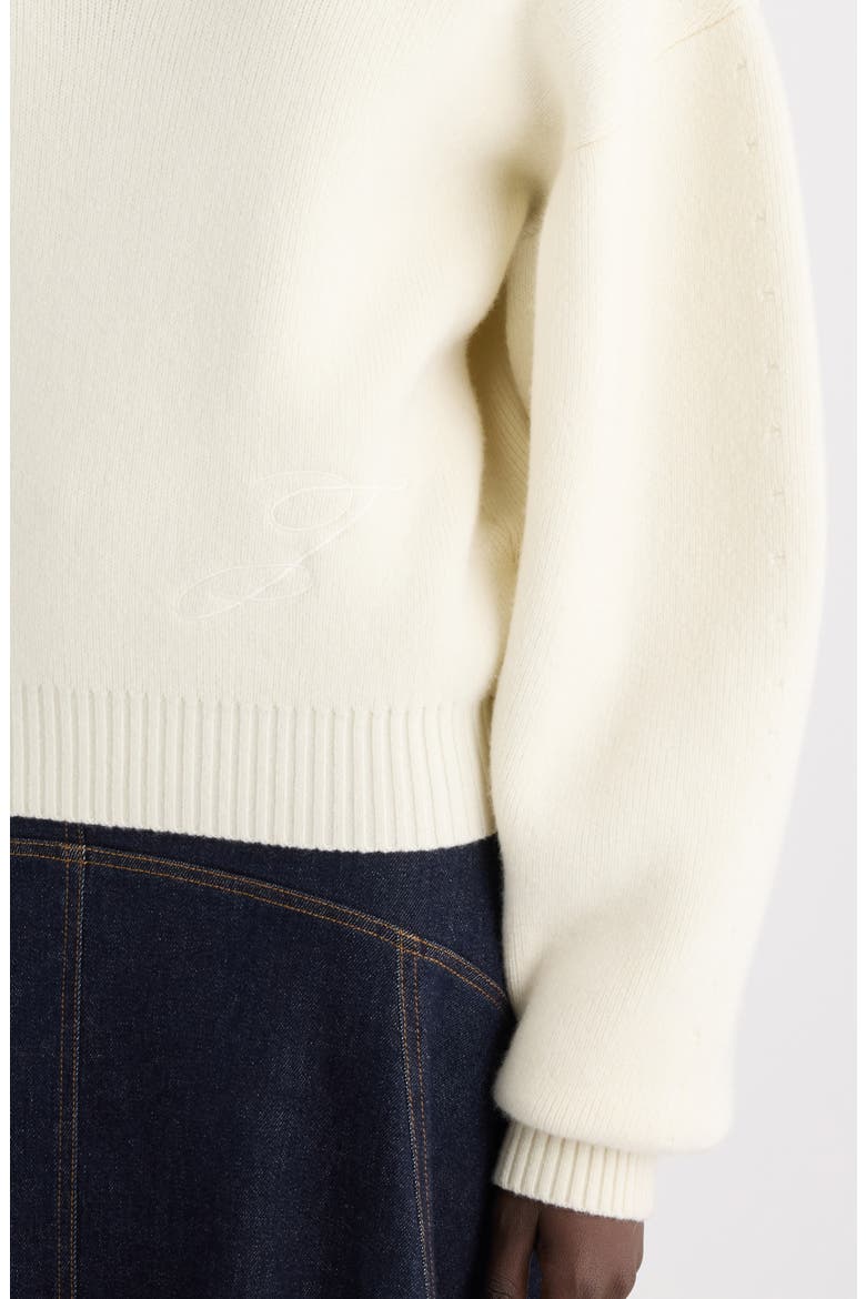La Maille Pallone Virgin Wool & Cashmere Turtleneck Sweater, Alternate, color, OFF-WHITE