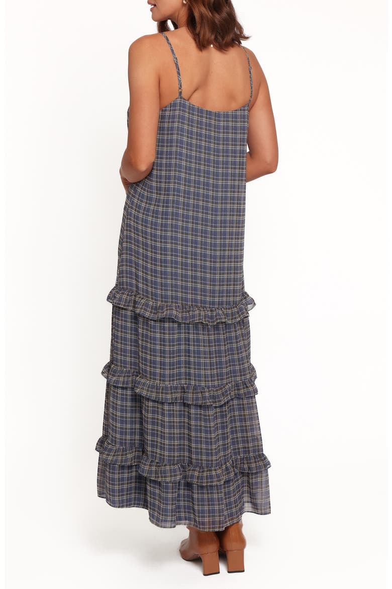 Minka Tiered Maxi Dress, Alternate, color, BLUE PLAID