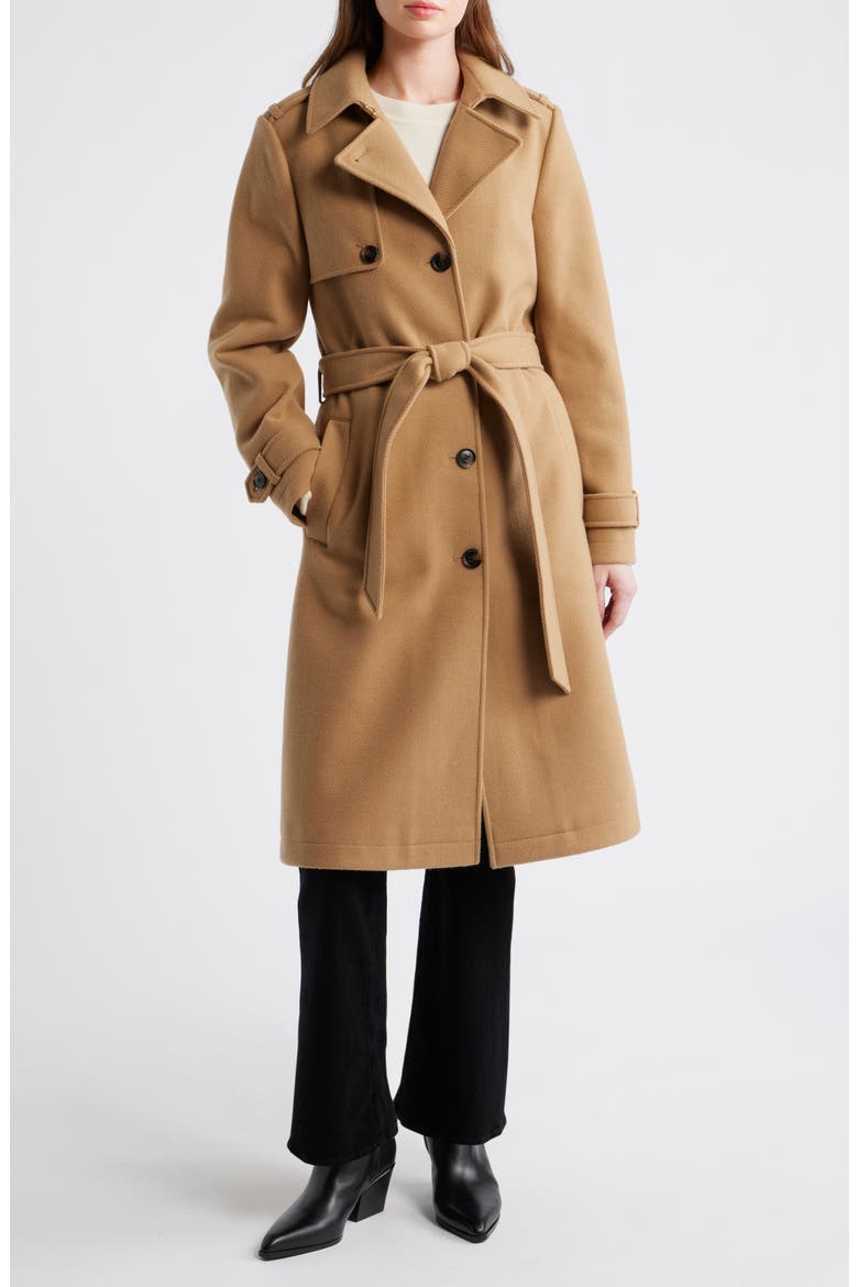 Belted Trench Coat, Main, color, CAMEL