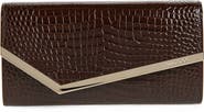 Jimmy Choo Emmie Croc Embossed Leather Clutch