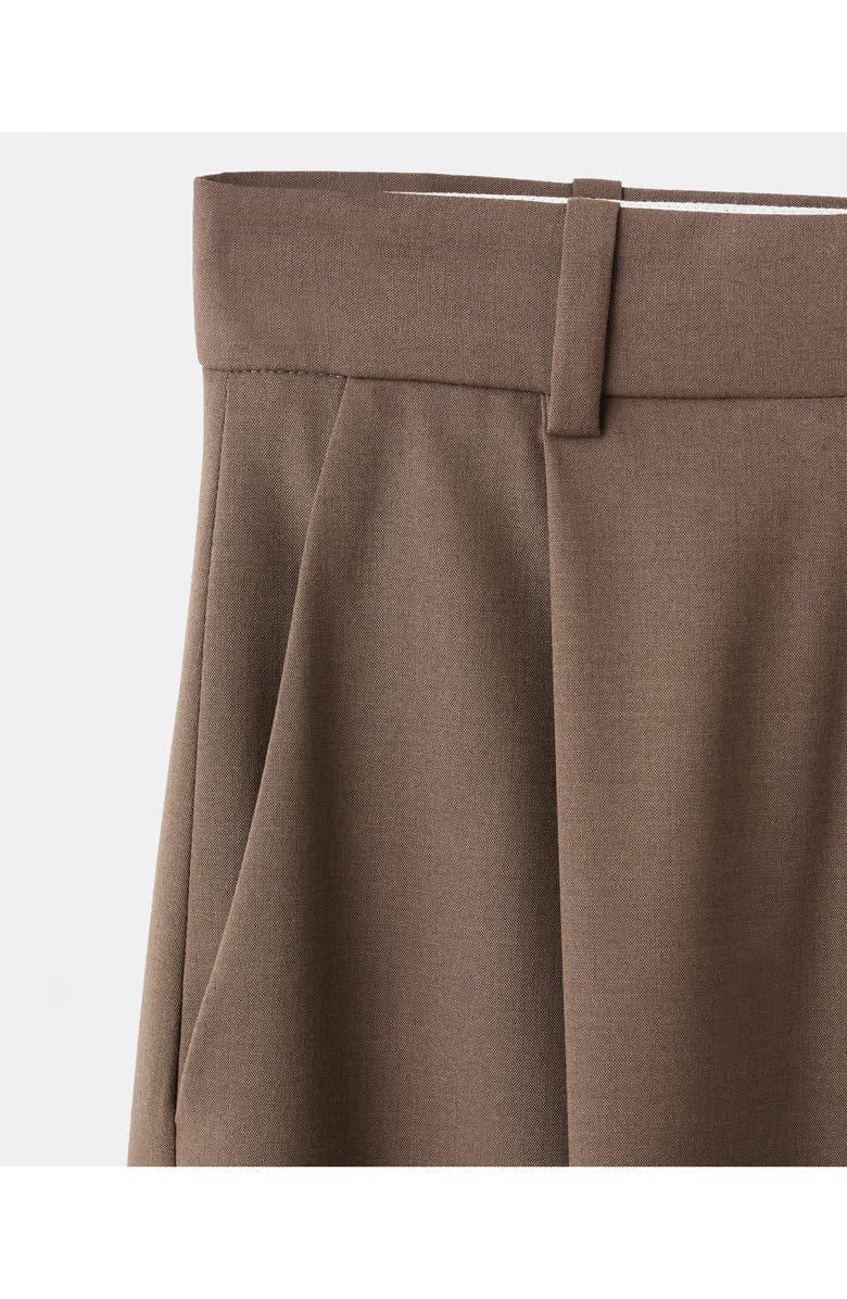 MANGO Selection Pleated Wide Leg Pants, Alternate, color, Medium Brown