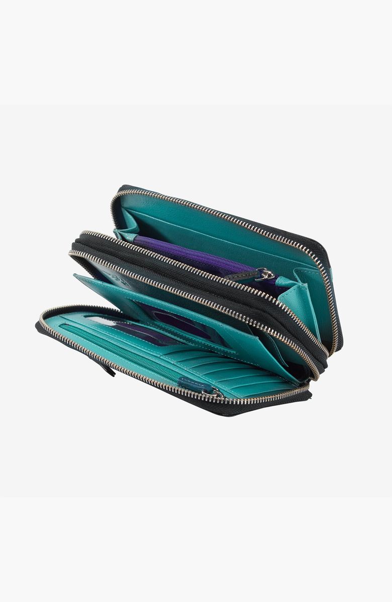 Tusk Siam Double Zip Wallet, Alternate, color, Black / French Blue