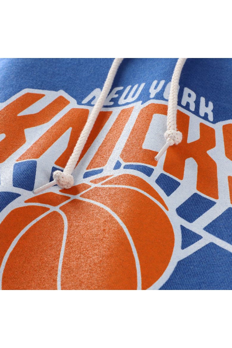 Unisex Homage Blue New York Knicks Logo Tri-Blend Raglan Hoodie, Alternate, color, Blue
