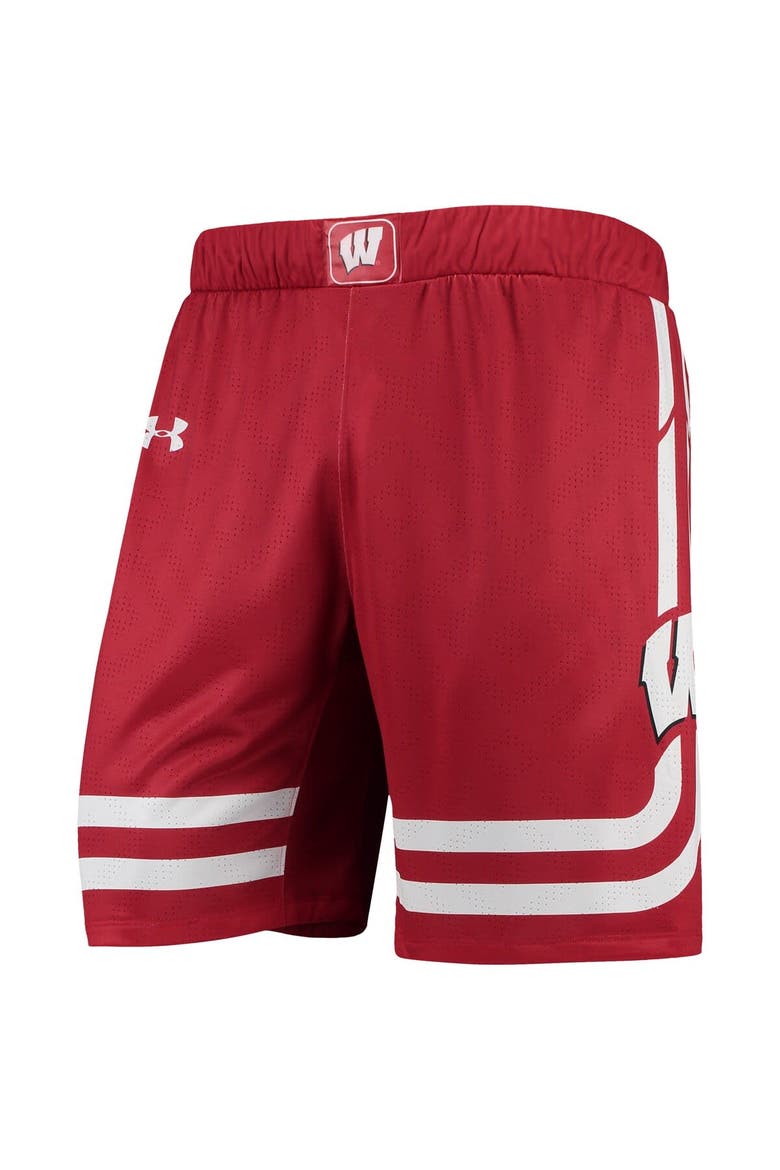 Men's Under Armour Red Wisconsin Badgers Replica Basketball Short, Alternate, color, Red
