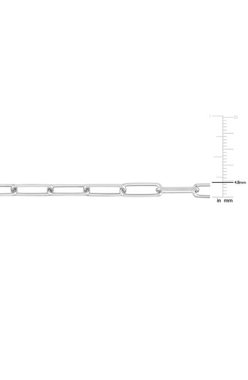 Delmar Sterling Silver Paper Clip Chain Bracelet In White
