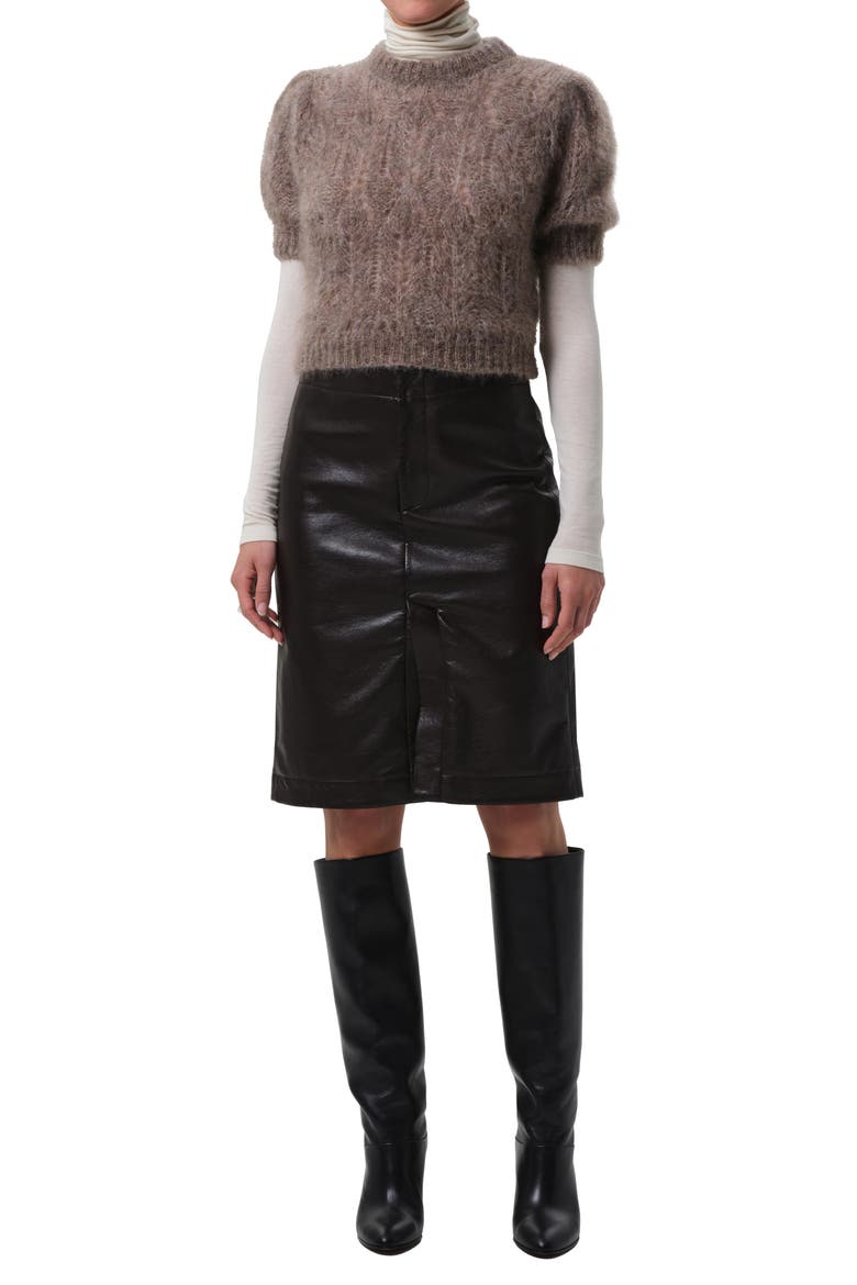 Odette Fuzzy Puff Sleeve Sweater, Alternate, color, MUSHROOM LIGHT BROWN