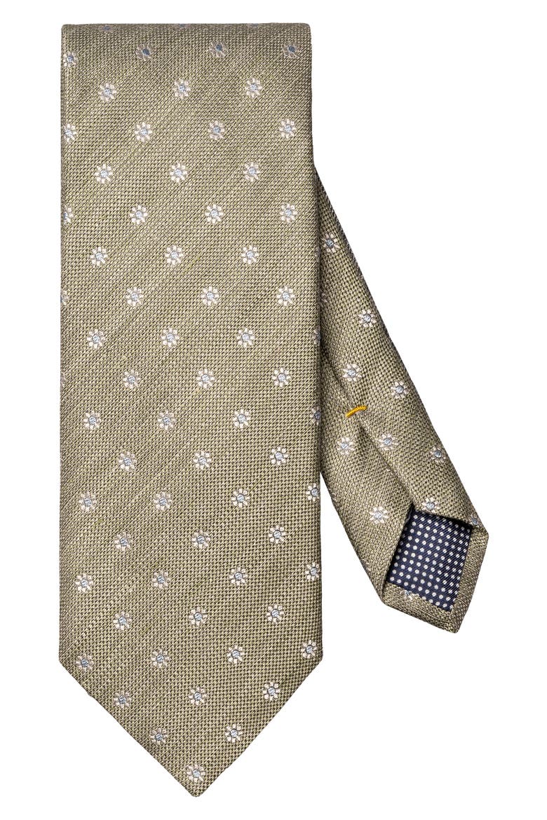 Light Green Floral Linen & Silk Tie, Main, color, LIGHT GREEN