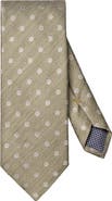 Eton Light Green Floral Linen & Silk Tie
