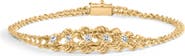 Haus of Brilliance 10K Yellow Gold 1/4 Cttw Diamond Basket Weave Rope Chain Style Bracelet