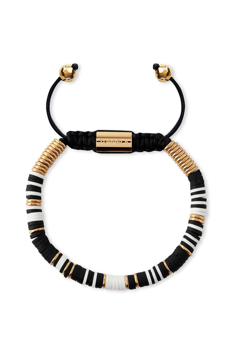 Black Gold Beaded Bracelet, Main, color, Black Gold