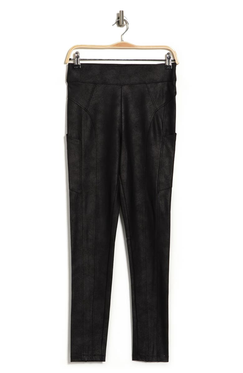 Democracy Faux Leather Glider Leggings with Side Pockets, Alternate, color, 