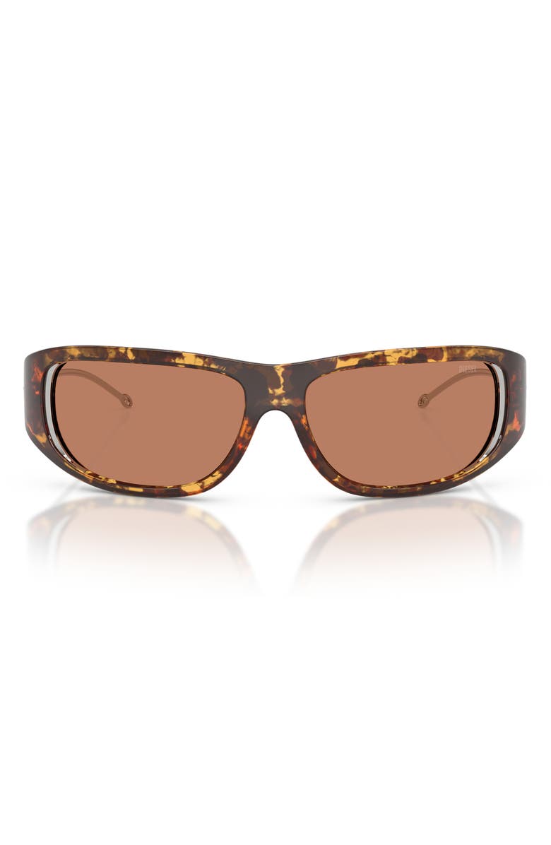 DIESEL<sup>®</sup> DL3001 Geck-D 61mm Oval Sunglasses, Main, color, Havana / Light Brown