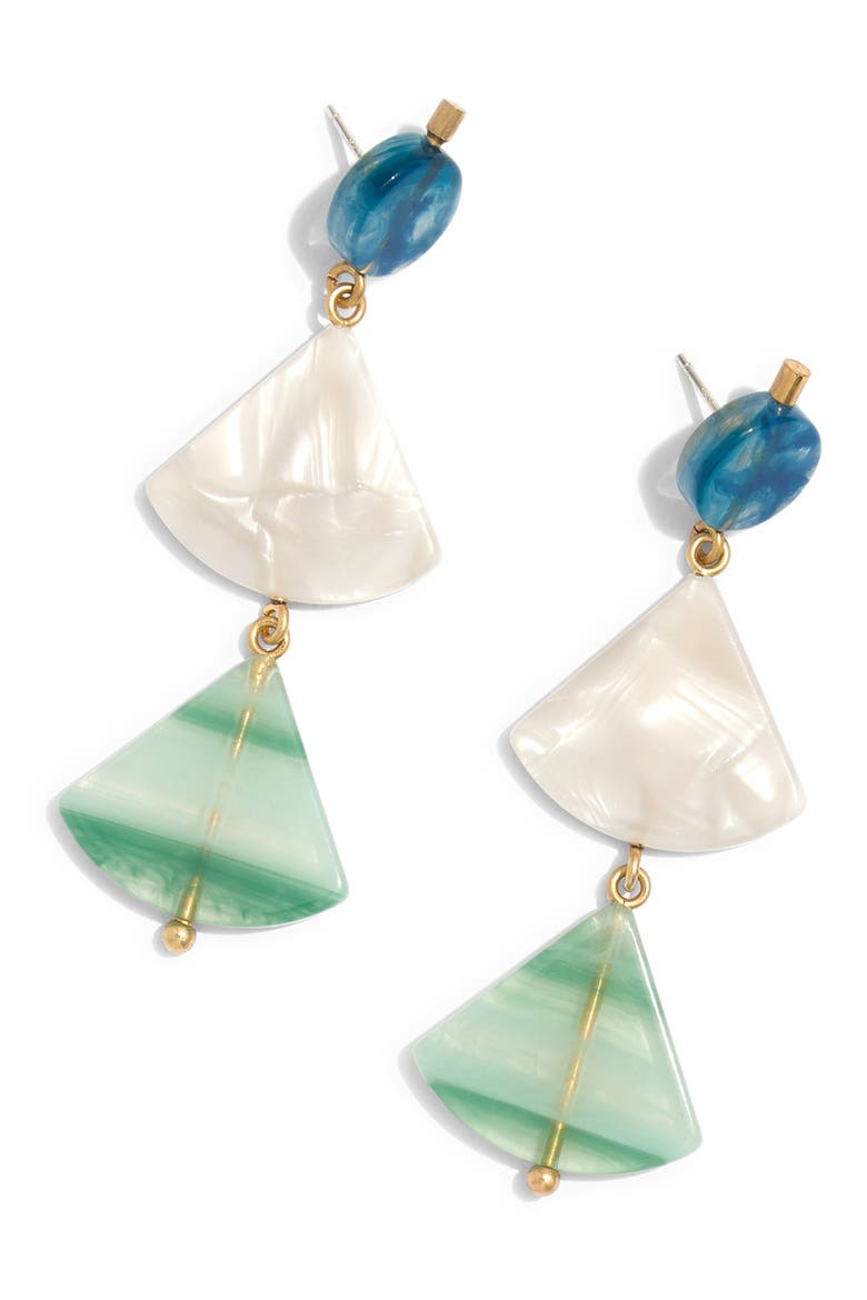 Resin Triangle Drop Earrings, Main, color, SEA HAZE/ MULTI